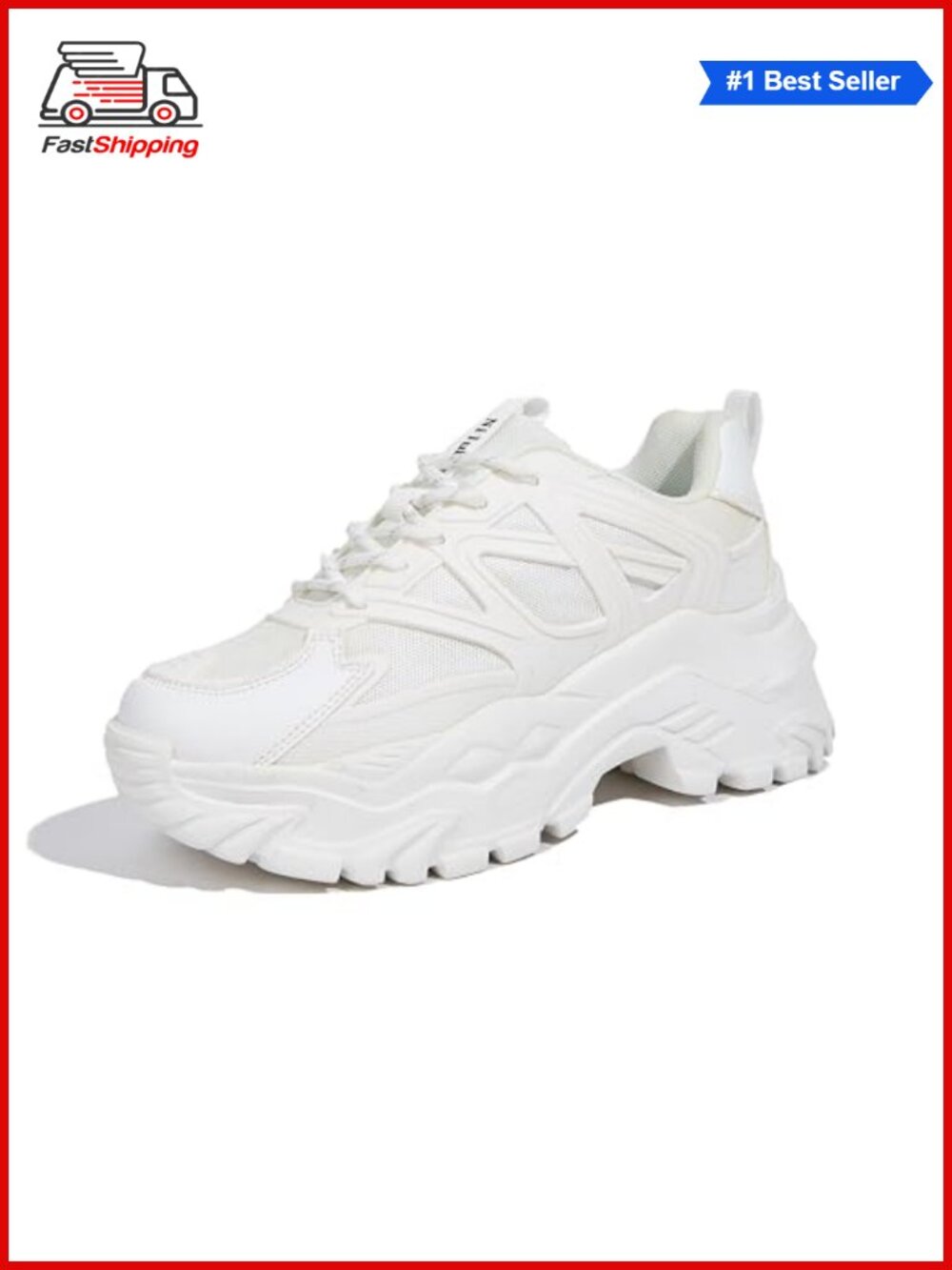 ✨ Chunky Platform Sneakers Women Lace Up Mesh KPU Walking Athletic Shoes